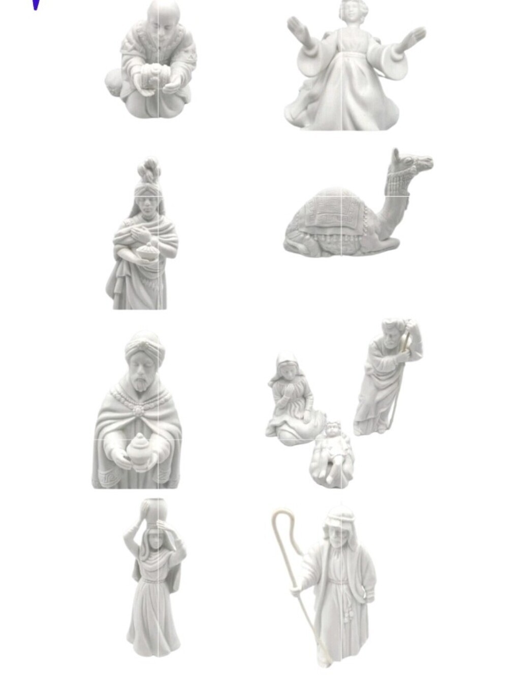 Vintage Nativity Christmas Collection Porcelain Figurine 1990 Holiday Set Of 8